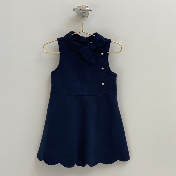 Janie and Jack Scalloped Bow Ponte Dress [18-24M] - Picture 1 of 3
